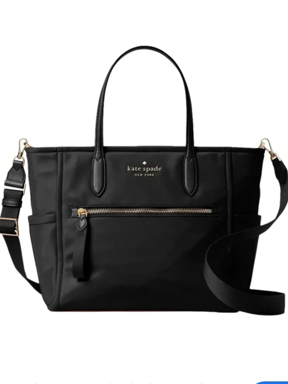kate spade Black Nylon Chelsea Satchel with Gold Hardware